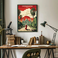 Chignahuapan Cathedral Vintage  Art Poster PosterGoat