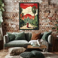 Chignahuapan Cathedral Vintage  Art Poster PosterGoat