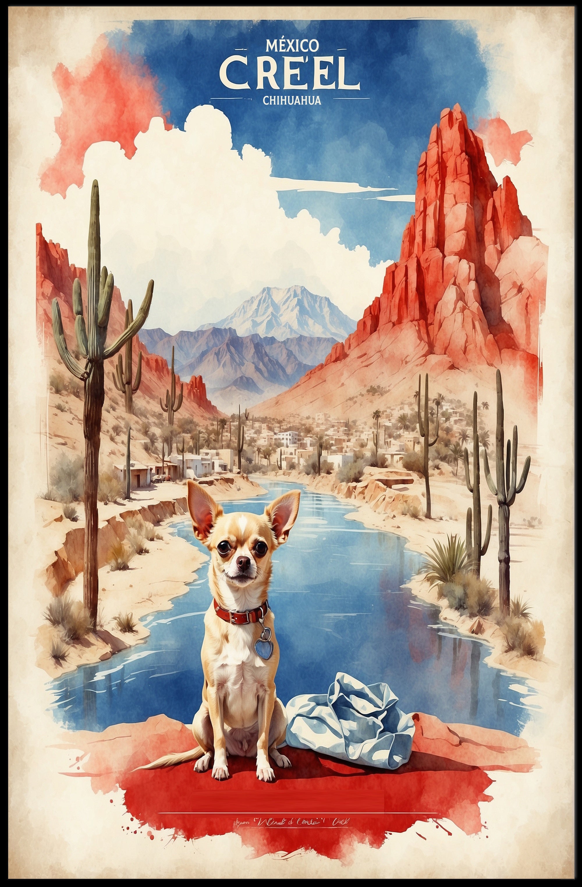 Chihuahua in Creel Desert Landscape Travel Poster PosterGoat