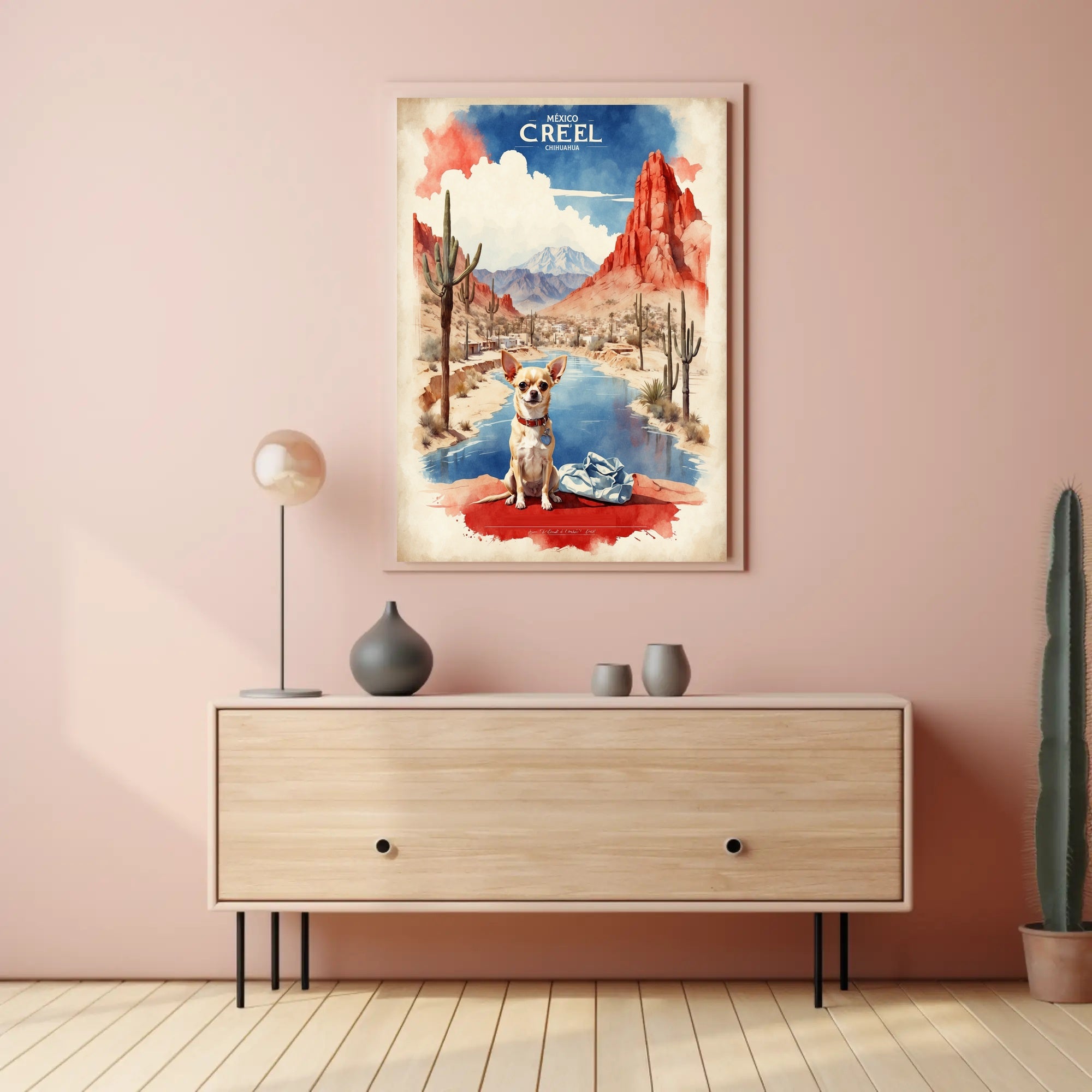 Chihuahua in Creel Desert Landscape Travel Poster PosterGoat