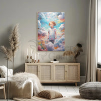 Child's Dreamland: Whimsical Clouds and Bubbles Artistic Poster PosterGoat