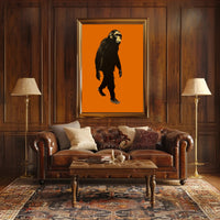 Chimpanzee Walking Upright Animal Poster PosterGoat