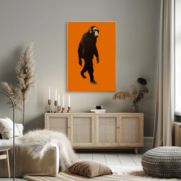 Chimpanzee Walking Upright Animal Poster PosterGoat