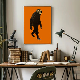 Chimpanzee Walking Upright Animal Poster PosterGoat