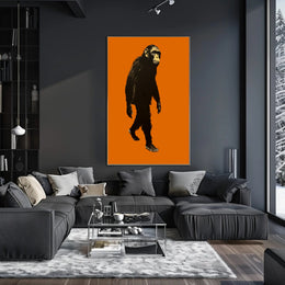 Chimpanzee Walking Upright Animal Poster PosterGoat