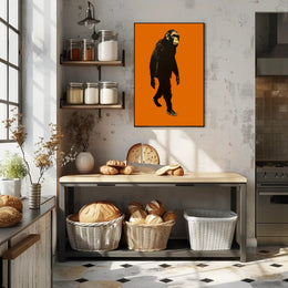 Chimpanzee Walking Upright Animal Poster PosterGoat