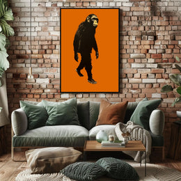 Chimpanzee Walking Upright Animal Poster PosterGoat