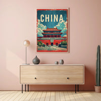 China Vintage Architectural Landmark Poster - Cultural or Heritage Poster PosterGoat