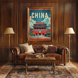 China Vintage Architectural Landmark Poster - Cultural or Heritage Poster PosterGoat