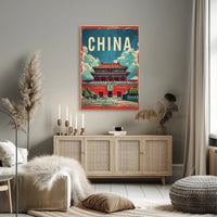 China Vintage Architectural Landmark Poster - Cultural or Heritage Poster PosterGoat