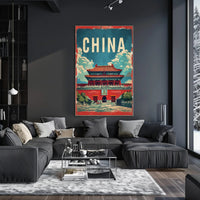 China Vintage Architectural Landmark Poster - Cultural or Heritage Poster PosterGoat