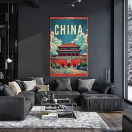 China Vintage Architectural Landmark Poster - Cultural or Heritage Poster PosterGoat