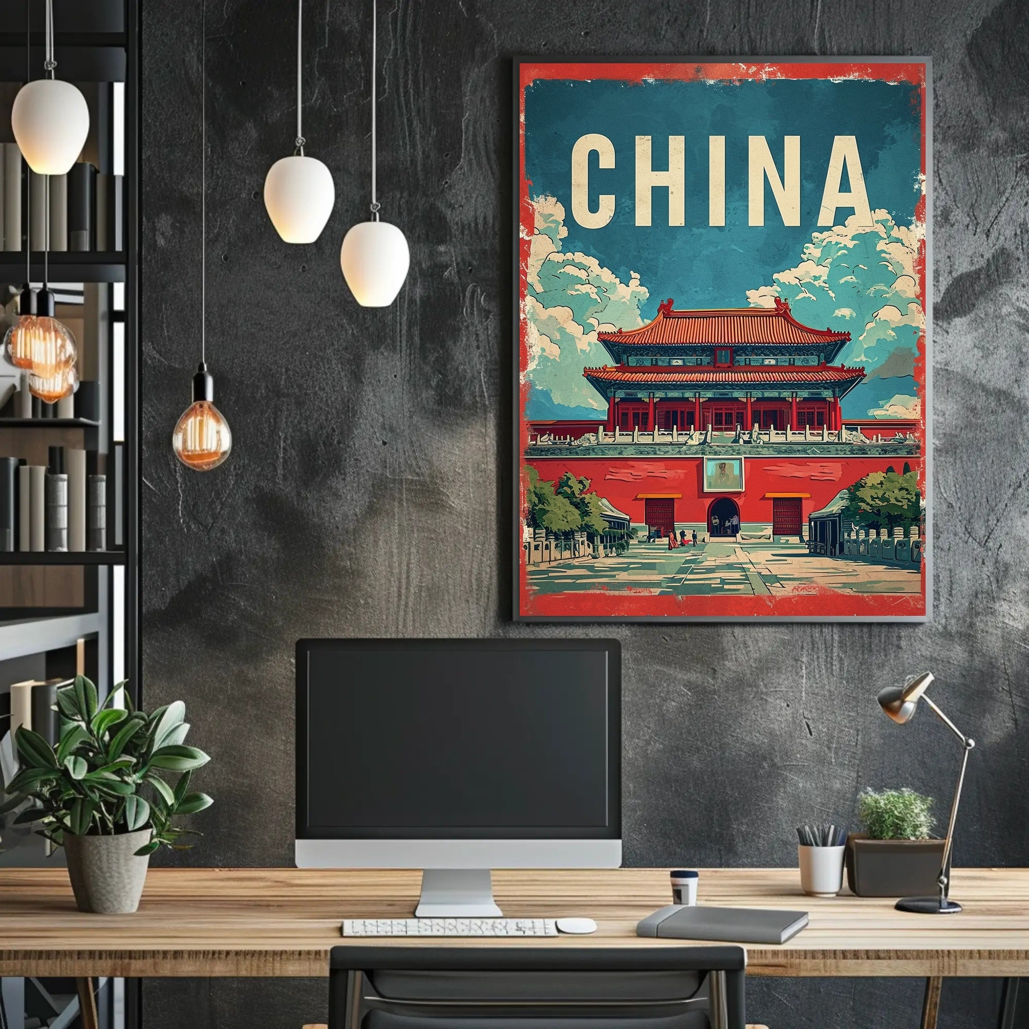 China Vintage Architectural Landmark Poster - Cultural or Heritage Poster PosterGoat