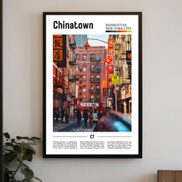 Chinatown Street Scene in Manhattan Cultural or Heritage Poster PosterGoat