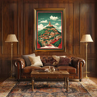 Cholula Pyramid and Church Scenic Travel Poster PosterGoat