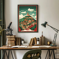 Cholula Pyramid and Church Scenic Travel Poster PosterGoat