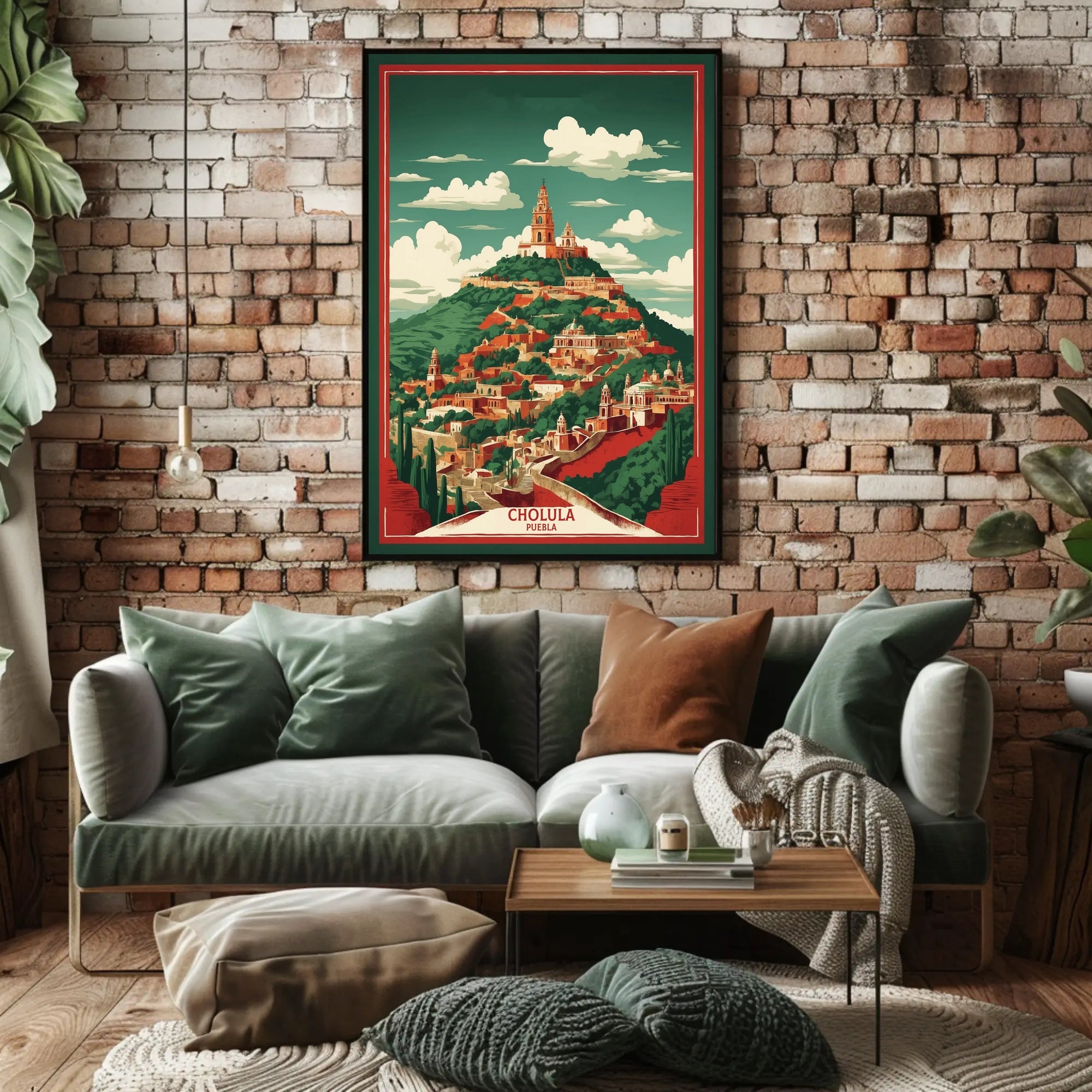 Cholula Pyramid and Church Scenic Travel Poster PosterGoat