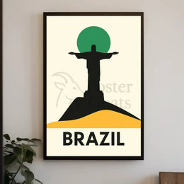 Christ the Redeemer Minimalistic Cultural Heritage Poster PosterGoat