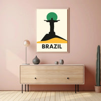 Christ the Redeemer Minimalistic Cultural Heritage Poster PosterGoat