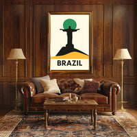 Christ the Redeemer Minimalistic Cultural Heritage Poster PosterGoat
