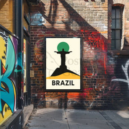 Christ the Redeemer Minimalistic Cultural Heritage Poster PosterGoat