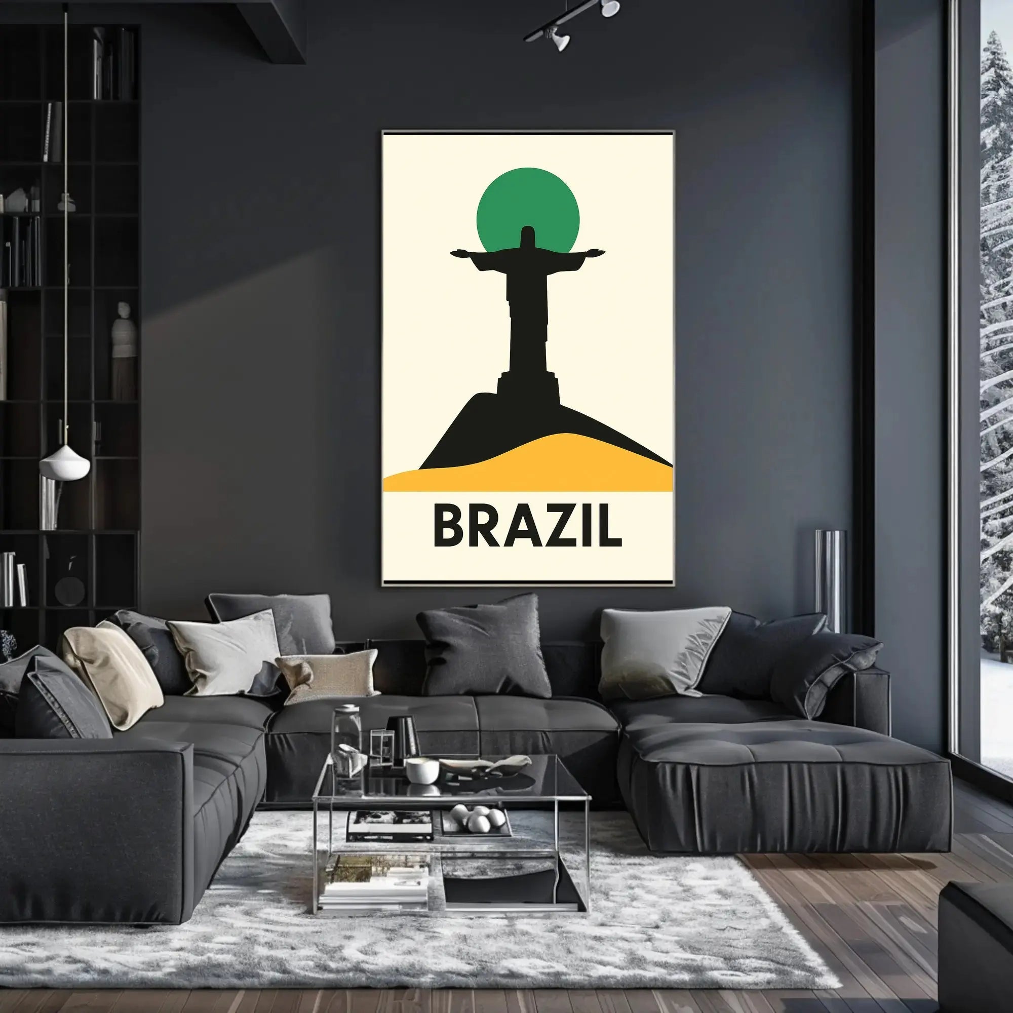 Christ the Redeemer Minimalistic Cultural Heritage Poster PosterGoat