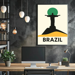 Christ the Redeemer Minimalistic Cultural Heritage Poster PosterGoat