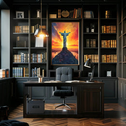 Christ the Redeemer Vibrant Polygonal Travel Poster PosterGoat