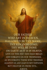 Christian Devotion with Lord's Prayer Heritage Poster PosterGoat