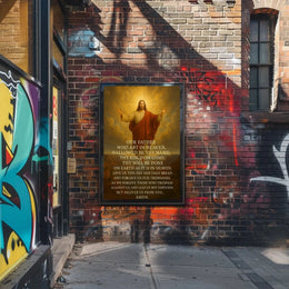 Christian Devotion with Lord's Prayer Heritage Poster PosterGoat