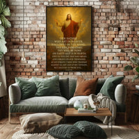 Christian Devotion with Lord's Prayer Heritage Poster PosterGoat
