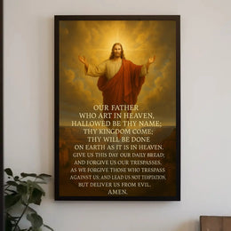 Christian Devotion with Lord's Prayer Heritage Poster PosterGoat
