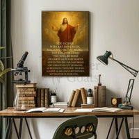 Christian Devotion with Lord's Prayer Heritage Poster PosterGoat