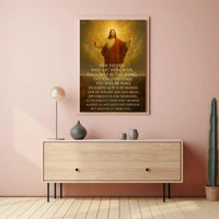 Christian Devotion with Lord's Prayer Heritage Poster PosterGoat