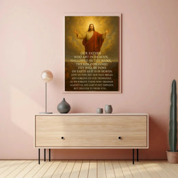 Christian Devotion with Lord's Prayer Heritage Poster PosterGoat