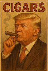Cigar Afficionado Vintage Trump Parody Luxury Poster PosterGoat