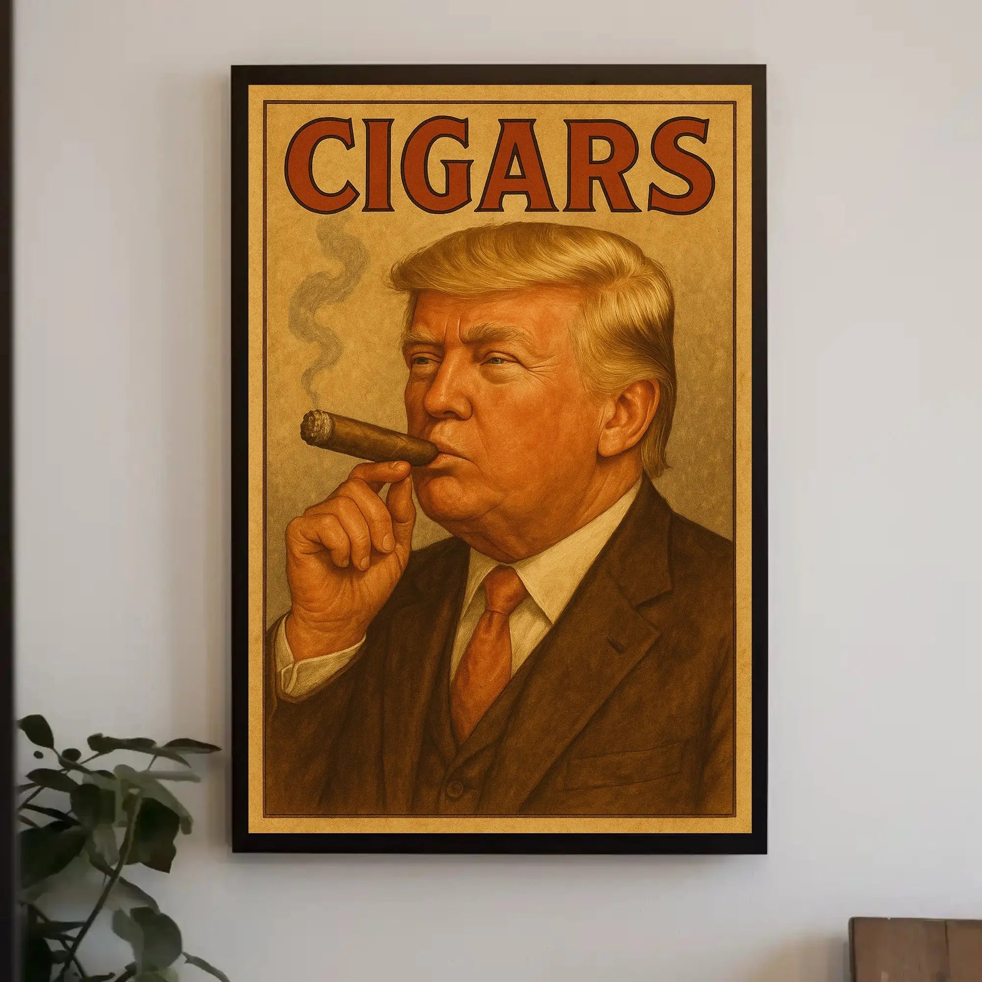 Cigar Afficionado Vintage Trump Parody Luxury Poster PosterGoat