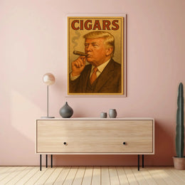 Cigar Afficionado Vintage Trump Parody Luxury Poster PosterGoat