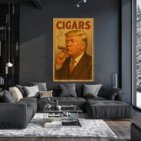 Cigar Afficionado Vintage Trump Parody Luxury Poster PosterGoat