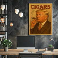 Cigar Afficionado Vintage Trump Parody Luxury Poster PosterGoat