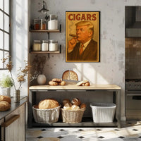 Cigar Afficionado Vintage Trump Parody Luxury Poster PosterGoat