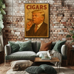 Cigar Afficionado Vintage Trump Parody Luxury Poster PosterGoat