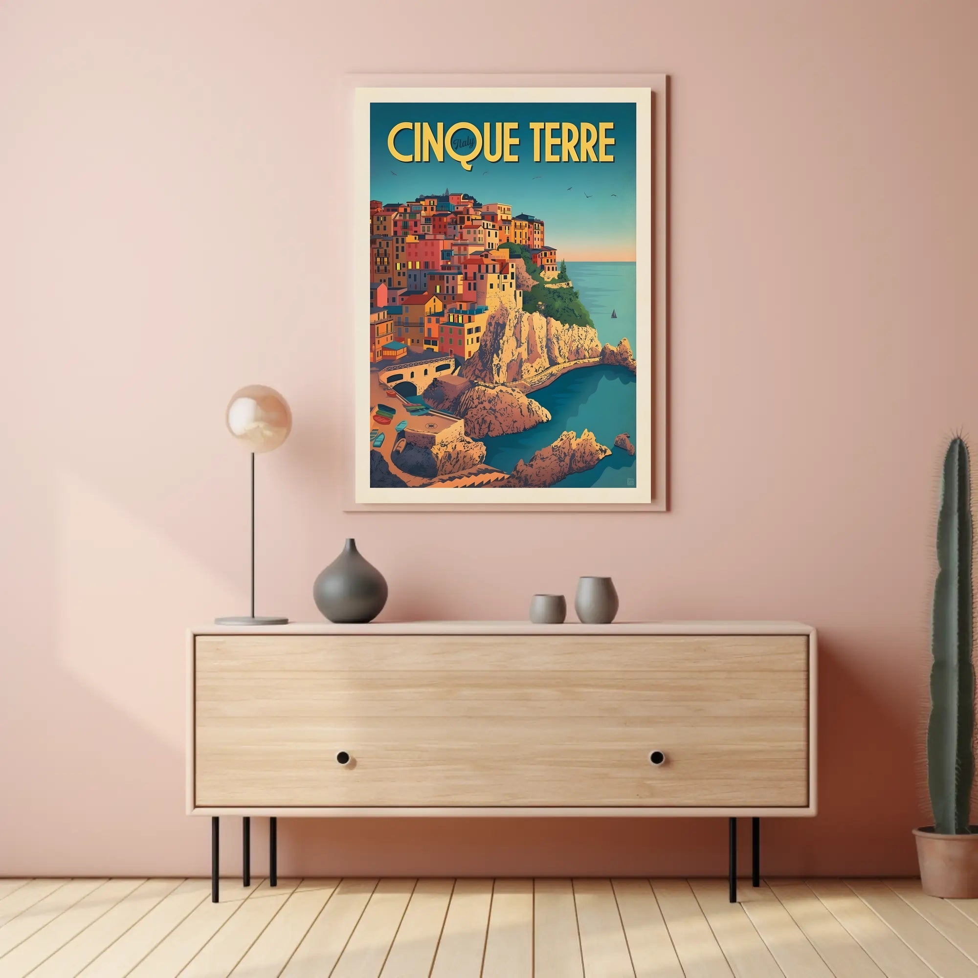 Cinque Terre Coastal Charm Vintage Travel Poster PosterGoat
