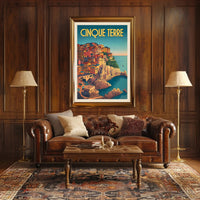 Cinque Terre Coastal Charm Vintage Travel Poster PosterGoat