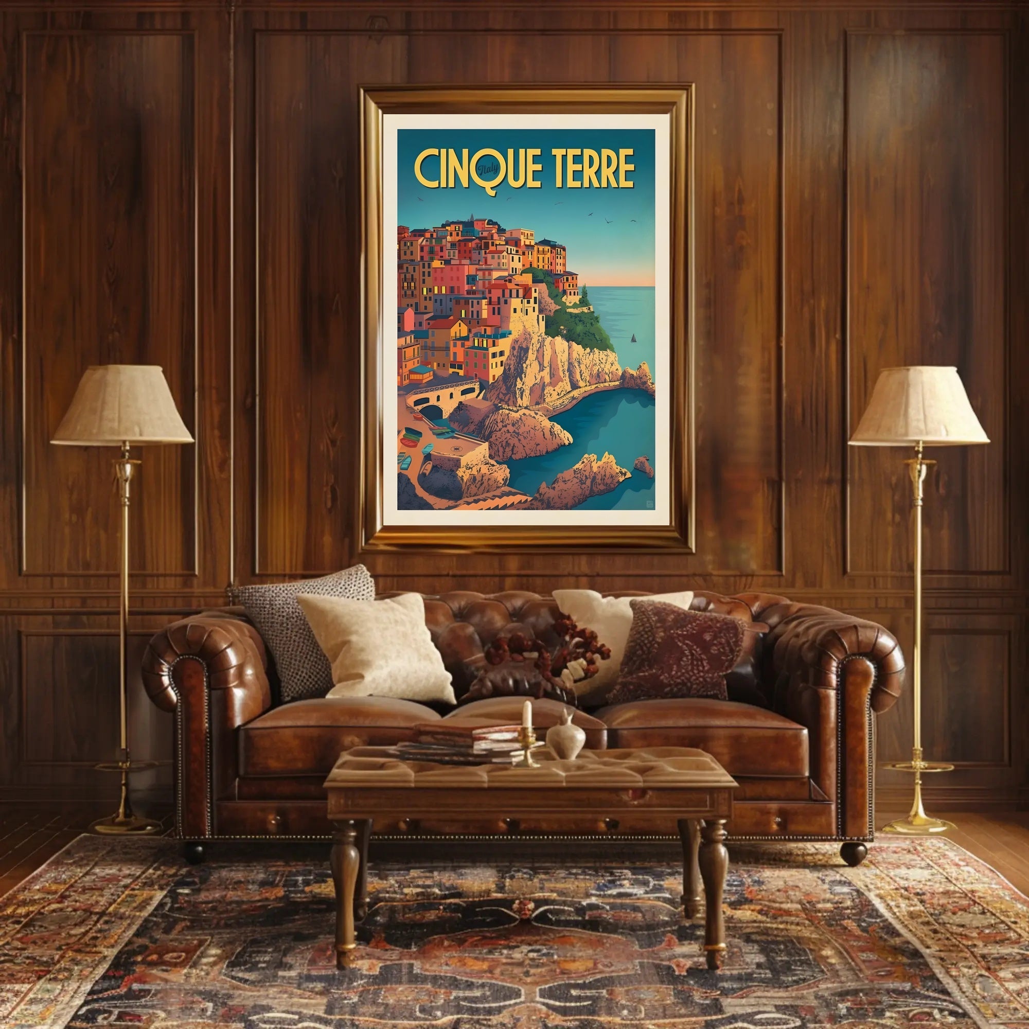 Cinque Terre Coastal Charm Vintage Travel Poster PosterGoat
