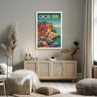 Cinque Terre Coastal Charm Vintage Travel Poster PosterGoat