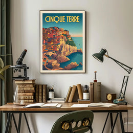 Cinque Terre Coastal Charm Vintage Travel Poster PosterGoat