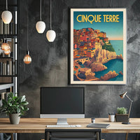 Cinque Terre Coastal Charm Vintage Travel Poster PosterGoat