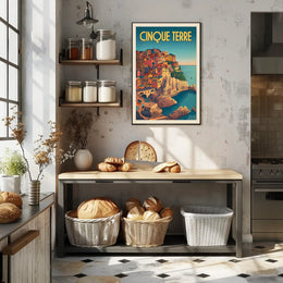 Cinque Terre Coastal Charm Vintage Travel Poster PosterGoat