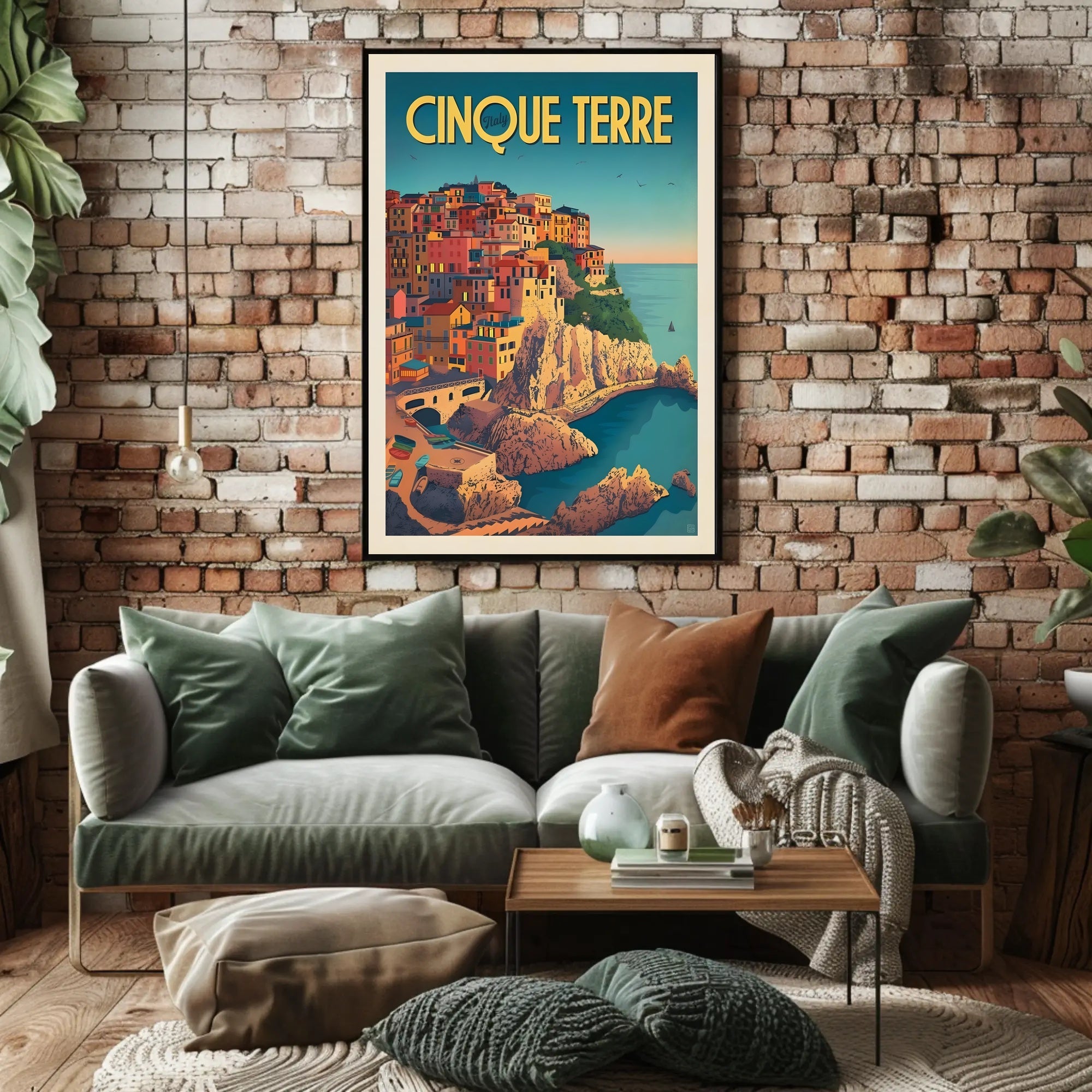 Cinque Terre Coastal Charm Vintage Travel Poster PosterGoat